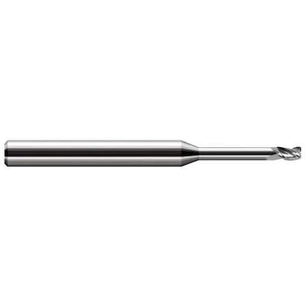 Harvey Tool 3/32 dia. x 0.02 in. Radius x 0.1390 in. x 0.67 in. Reach Carbide Corner Radius End Mill, 3 Flutes 728293